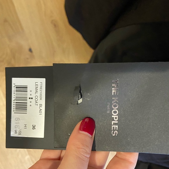 NEW The Kooples black cotton trench coat with leather lining - Picture 7 of 8